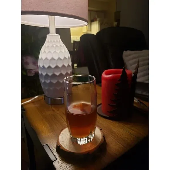 Unfinished Natural with Tree Bark Wood Slices 10 Pcs 4.2-4.7 in Disc Coasters - Picture 2 of 5